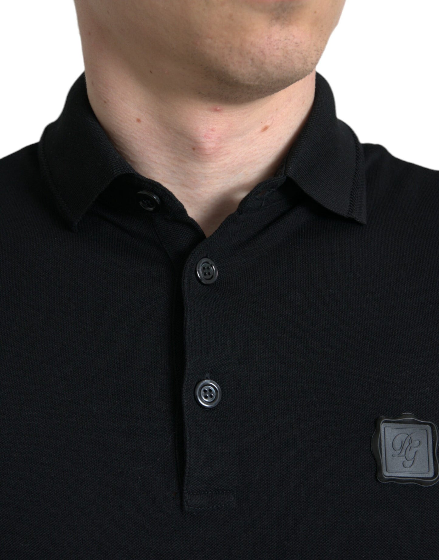 Black Logo Collared Short Sleeve T-shirt