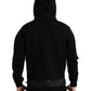 Black Cotton Hooded Logo Pullover Sweater