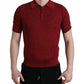 Maroon Collared Short Sleeve Silk T-shirt