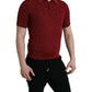 Maroon Collared Short Sleeve Silk T-shirt