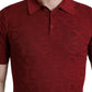 Maroon Collared Short Sleeve Silk T-shirt