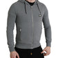 Melange Gray Cotton Hooded Full Zip Sweater