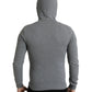 Melange Gray Cotton Hooded Full Zip Sweater