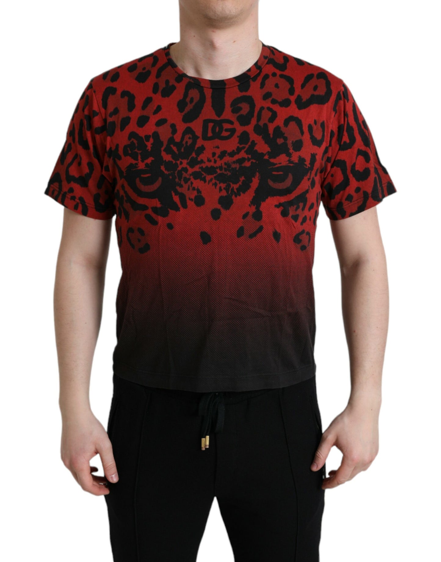 Red Leopard Cotton Short Sleeves T-shirt