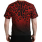 Red Leopard Cotton Short Sleeves T-shirt