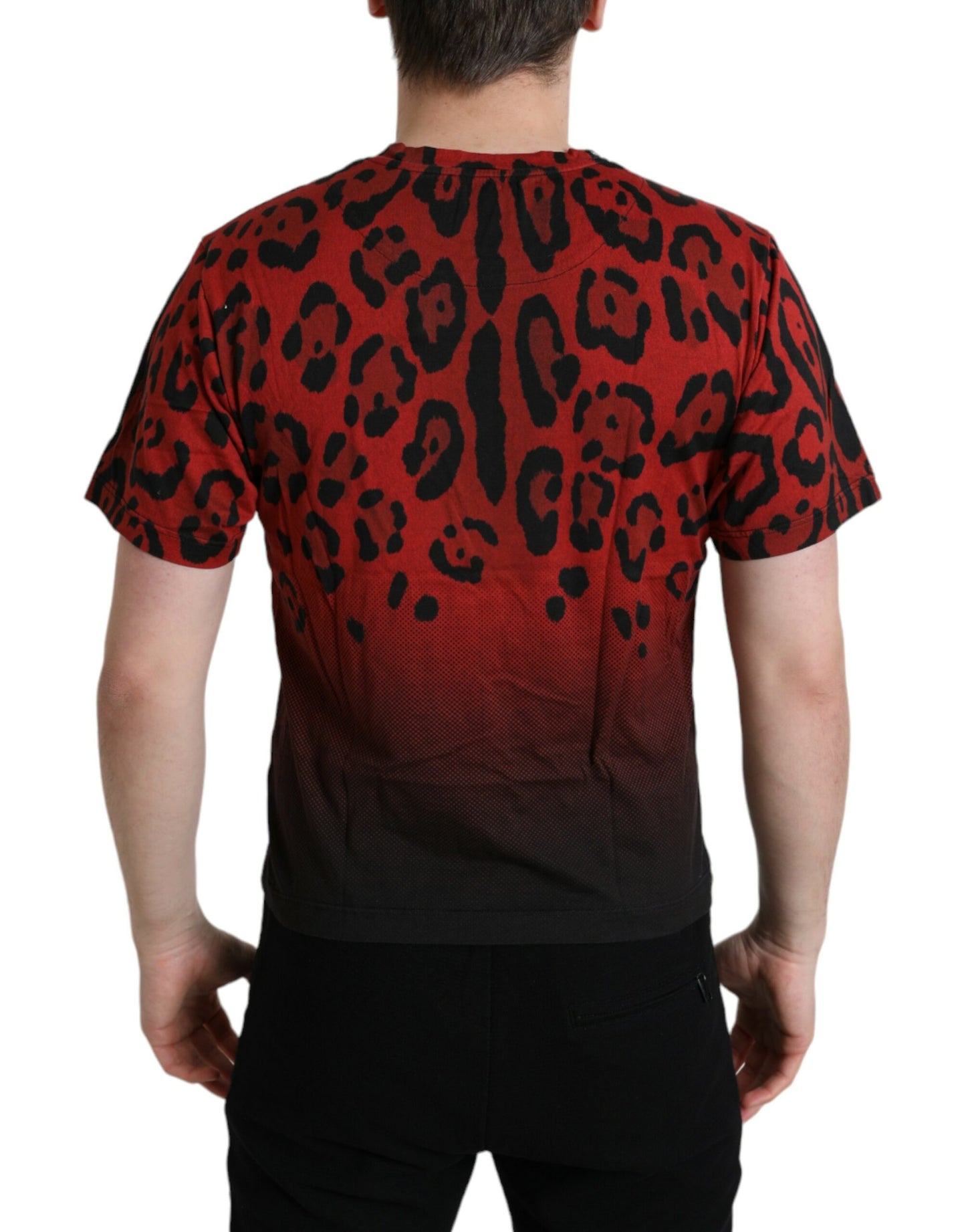 Red Leopard Cotton Short Sleeves T-shirt