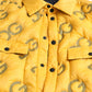 Yellow Logo Padded Buttoned Blouson Jacket