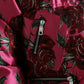 Pink Roses Pattern Hooded Padded Zip Jacket