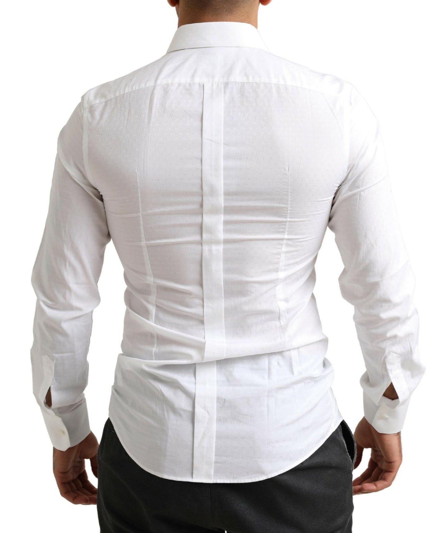 Elegant Slim Fit White Cotton Dress Shirt