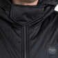 Black Polyester Hooded Logo Full Zip Jacket