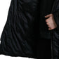 Black Polyester Hooded Logo Full Zip Jacket