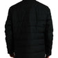 Black Polyester Collared Padded Logo Jacket