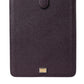 Dark Brown Leather Logo Plaque Cover Sleeve Tablet Case