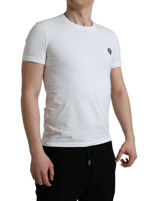 White Logo Crest Crew Neck Underwear T-shirt