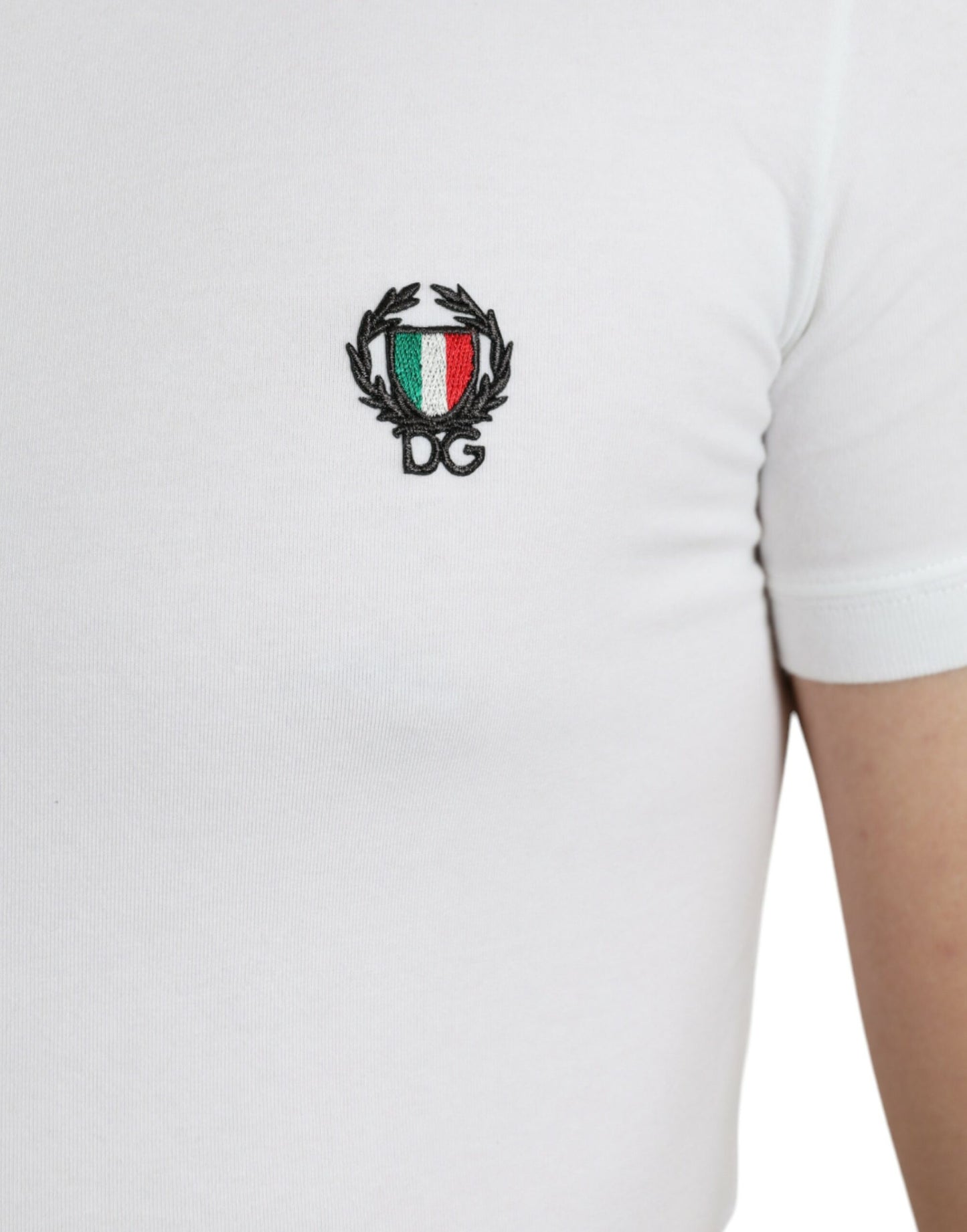 White Logo Crest Crew Neck Underwear T-shirt