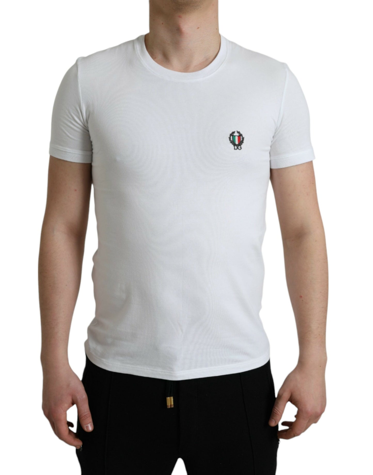 White Logo Crest Crew Neck Underwear T-shirt