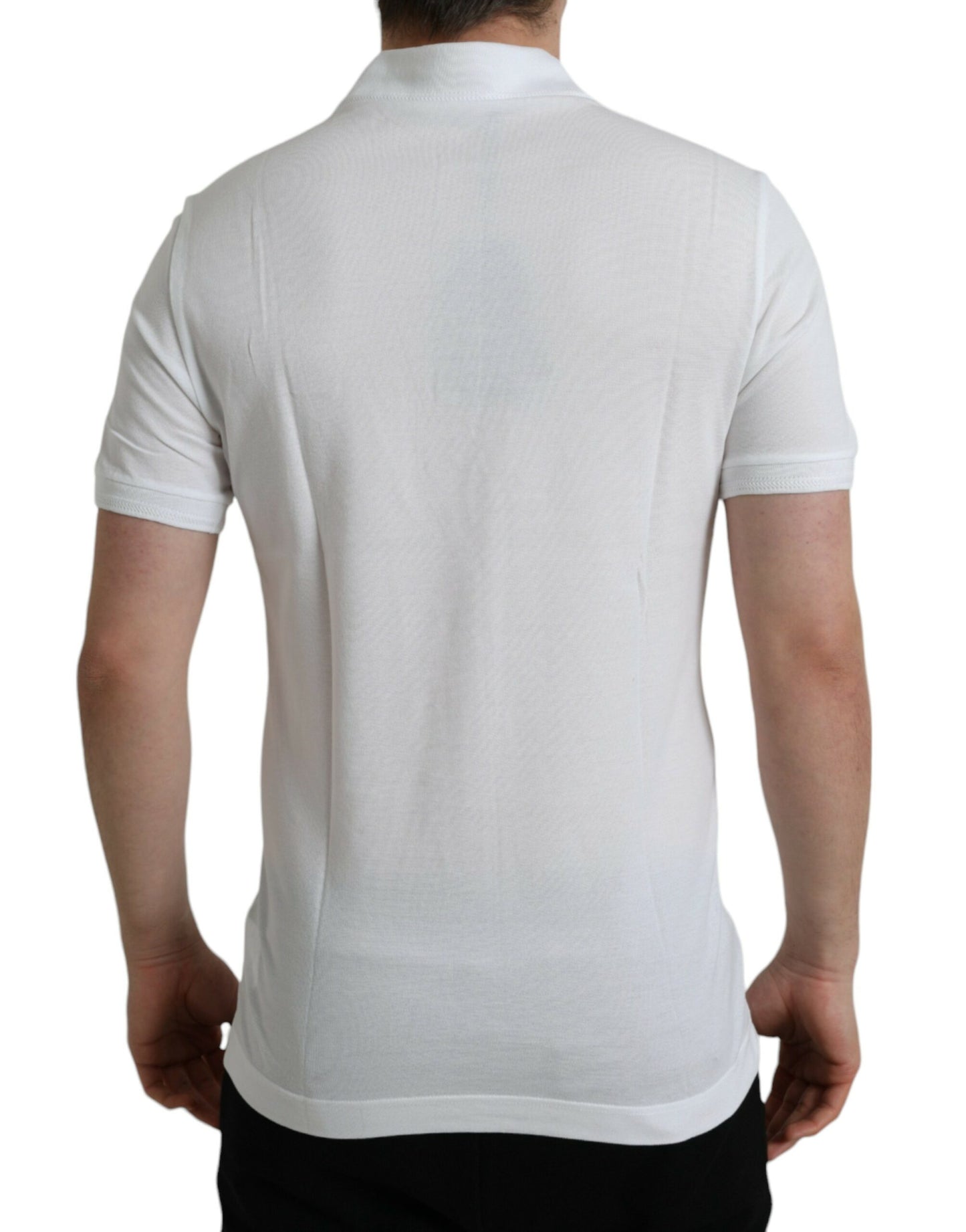 White Logo Collared Short Sleeve T-shirt