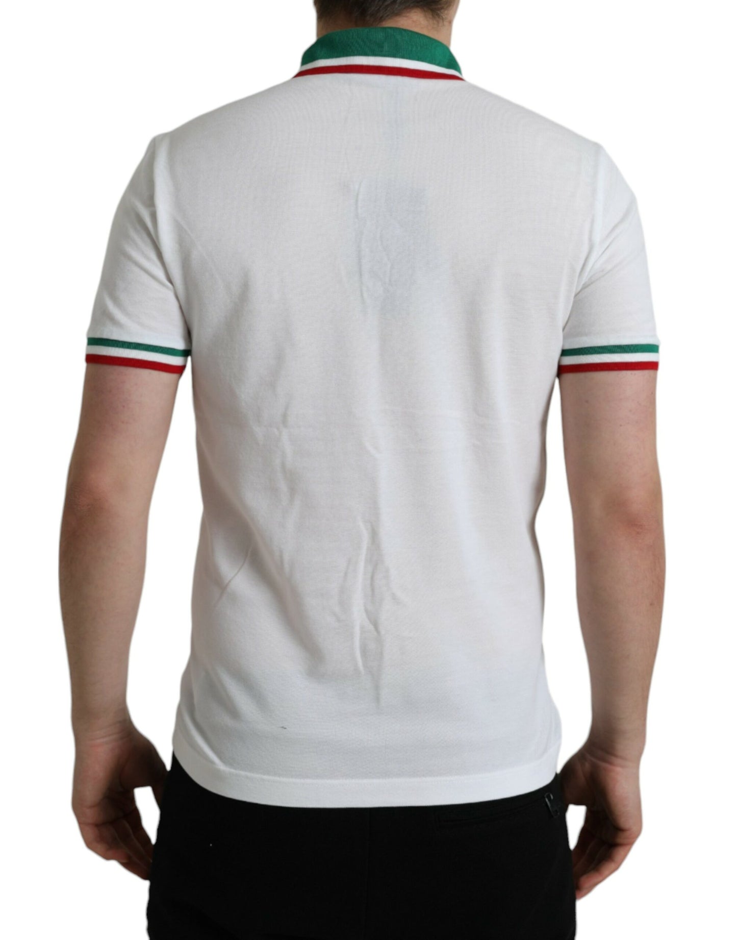 White Logo Collared Short Sleeve T-shirt