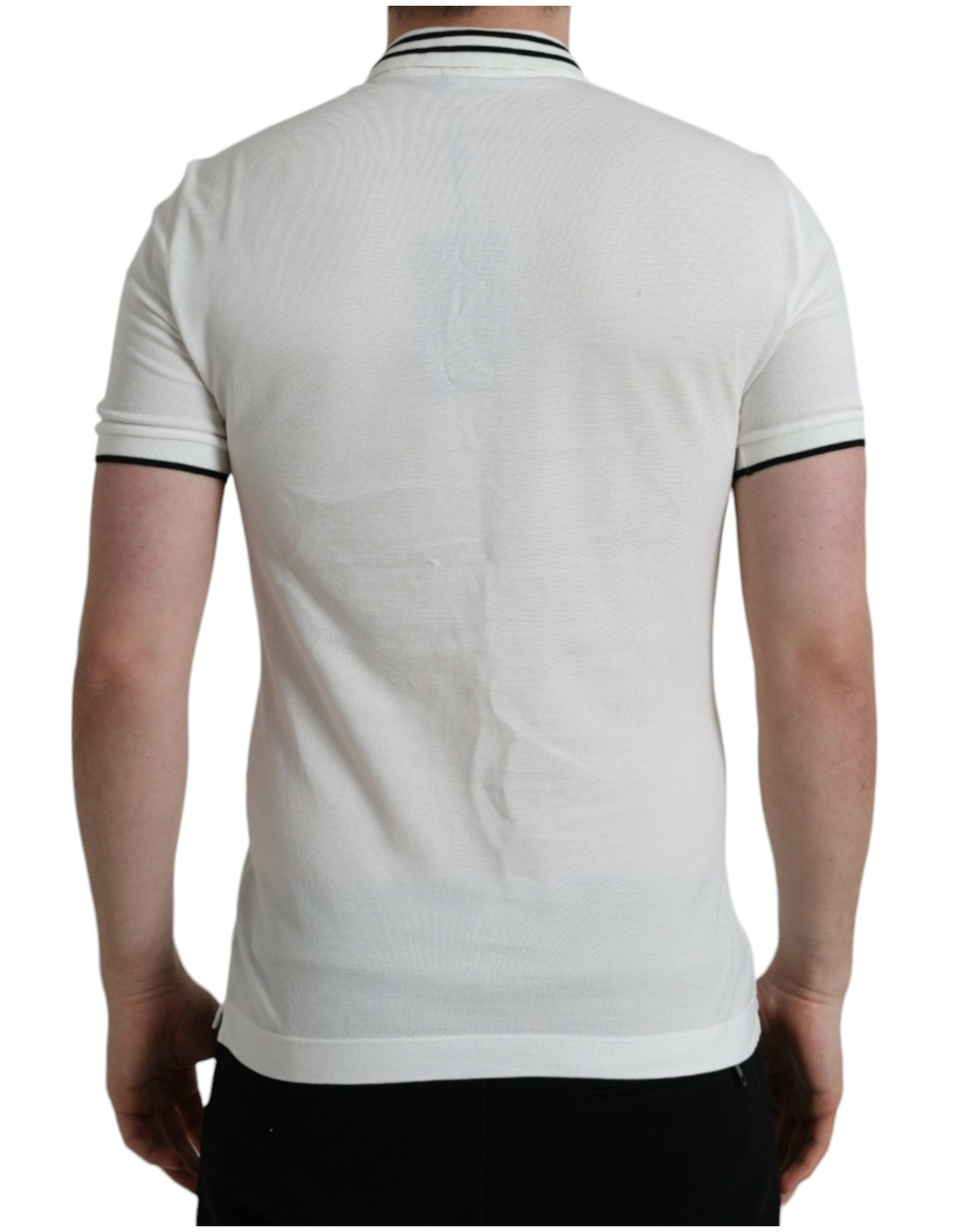 White Logo Collared Short Sleeve T-shirt