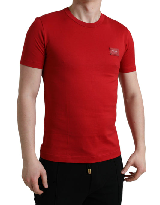 Red Logo Plaque ShortSleeve Crewneck T-shirt