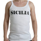 White Sicilia Cotton Sleeveless Tank T-shirt