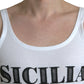 White Sicilia Cotton Sleeveless Tank T-shirt