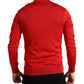 Red Silk Turtleneck Pullover Sweater