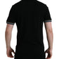 Black Cotton Collared V-neck Polo T-shirt