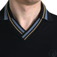 Black Cotton Collared V-neck Polo T-shirt