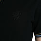 Black Cotton Collared V-neck Polo T-shirt