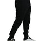 Black Cotton Blend Men Sweatpants Jogger Pants