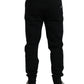 Black Cotton Blend Men Sweatpants Jogger Pants