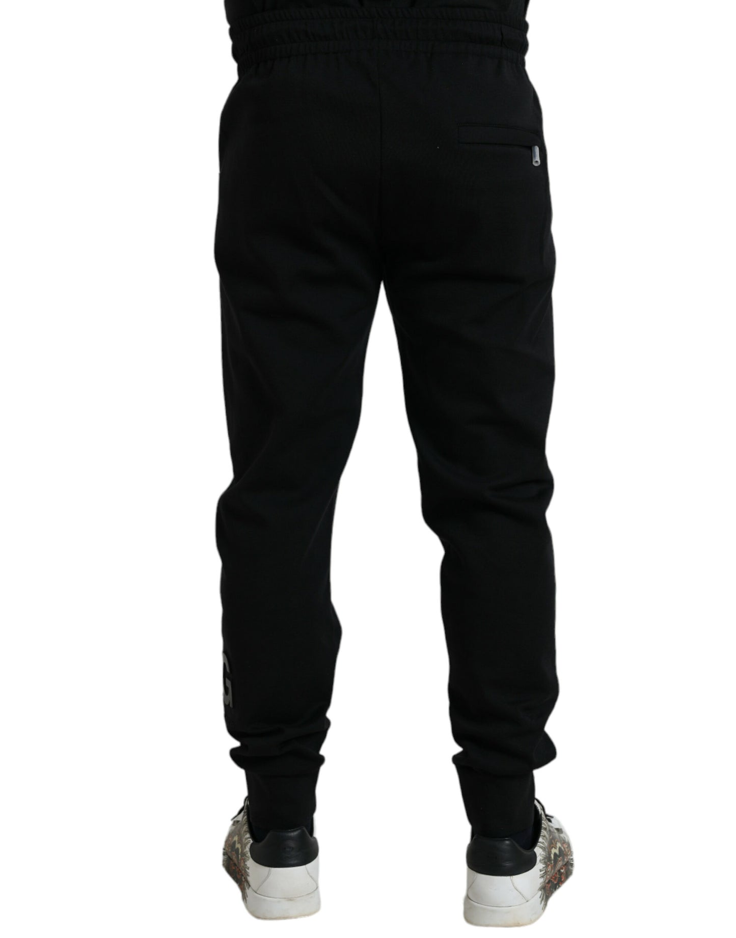 Black Cotton Blend Men Sweatpants Jogger Pants