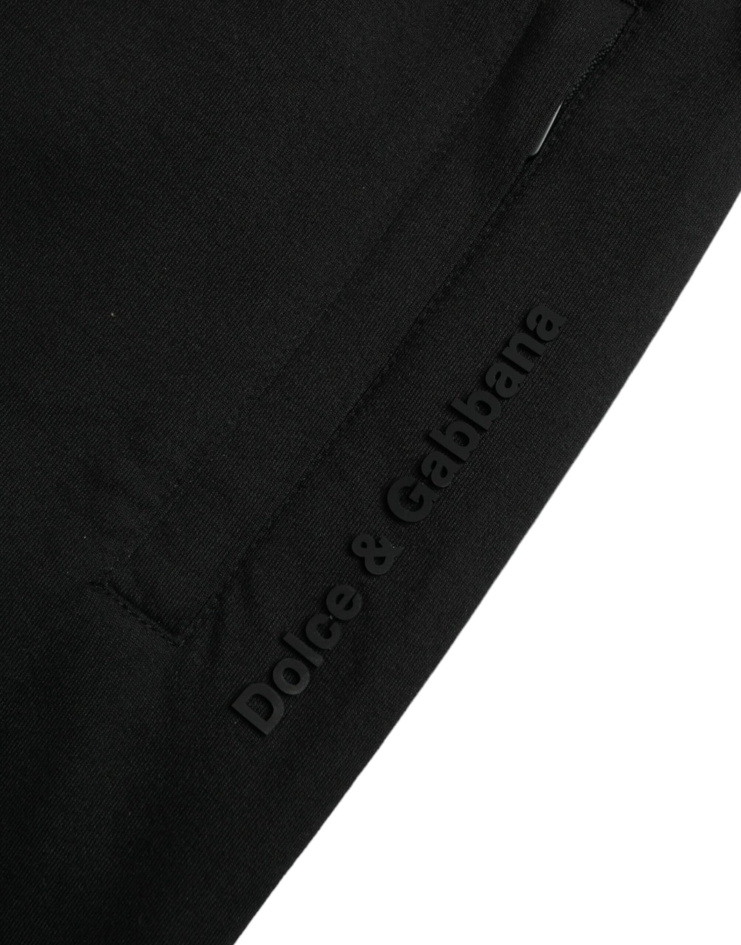 Black Cotton Blend Men Sweatpants Jogger Pants