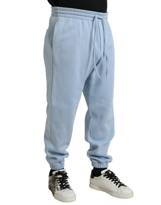 Light Blue Cotton Sweatpants Men Jogger Pants