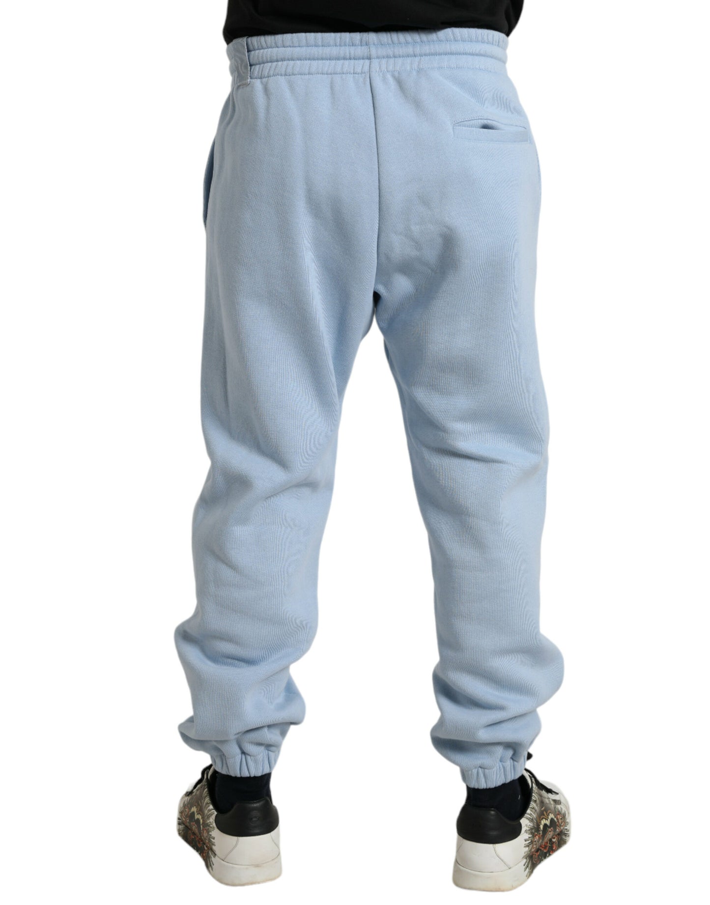 Light Blue Cotton Sweatpants Men Jogger Pants