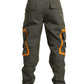 Green Cotton Cargo Men Jogger Pants