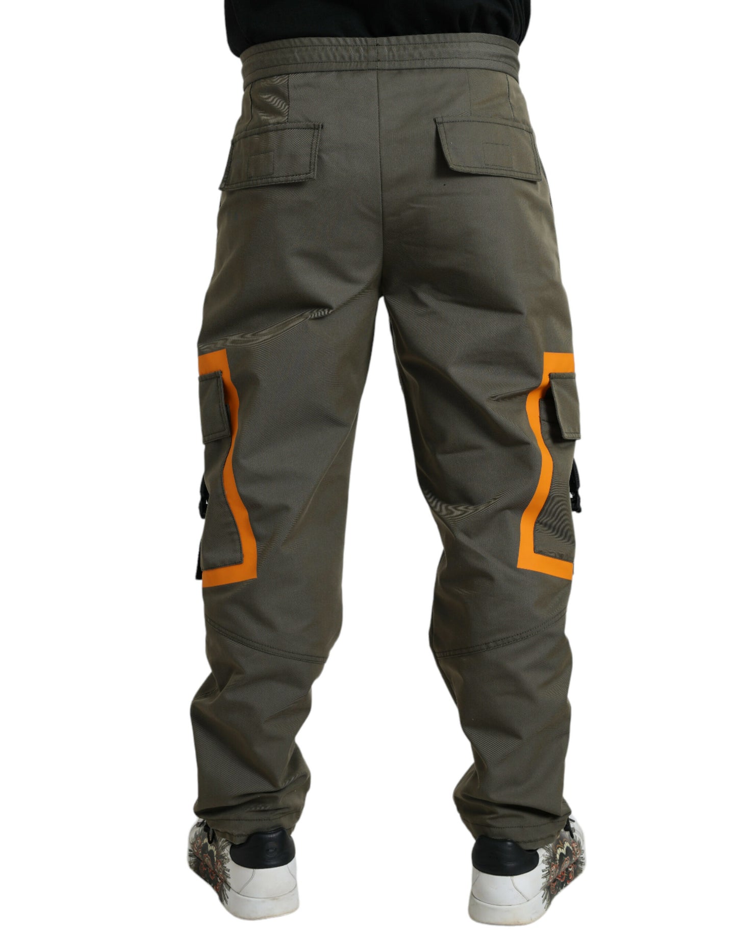 Green Cotton Cargo Men Jogger Pants