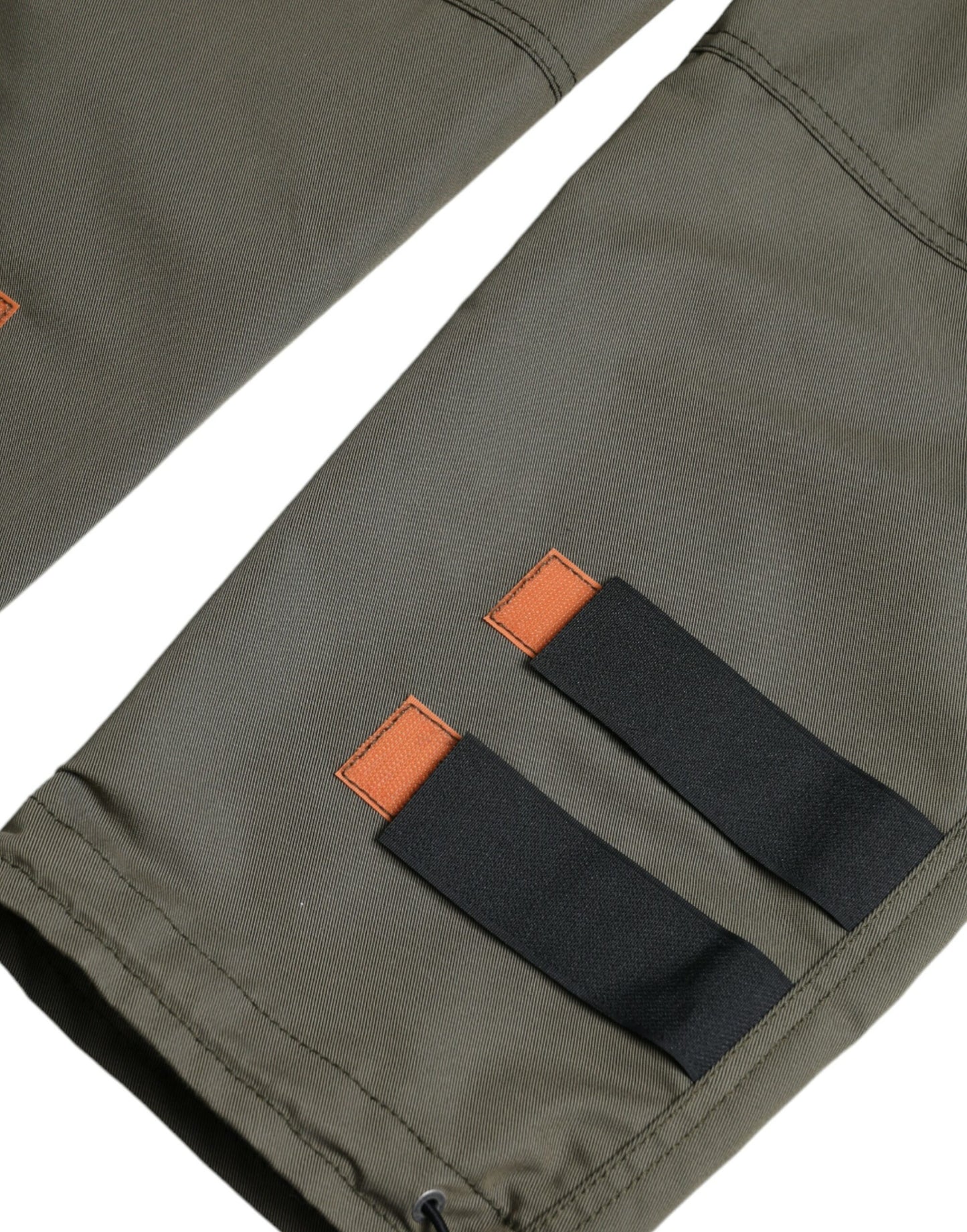 Green Cotton Cargo Men Jogger Pants