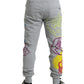 Gray Cotton Graffiti Sweatpants Jogger Pants