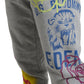 Gray Cotton Graffiti Sweatpants Jogger Pants