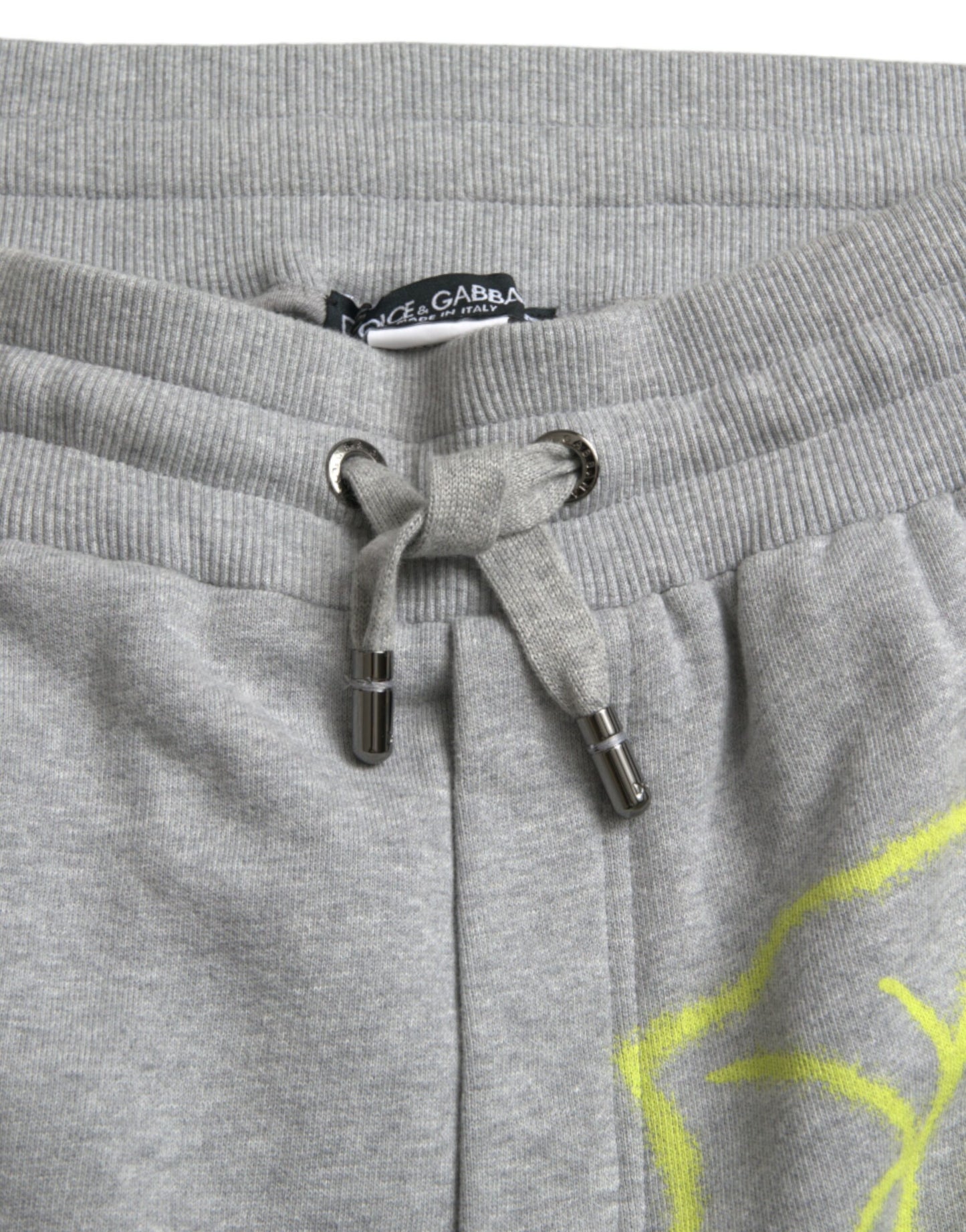 Gray Cotton Graffiti Sweatpants Jogger Pants