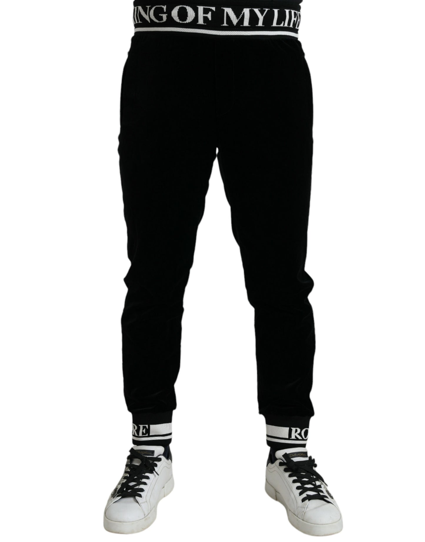 Black Velvet Stretch King Royals Jogger Pants