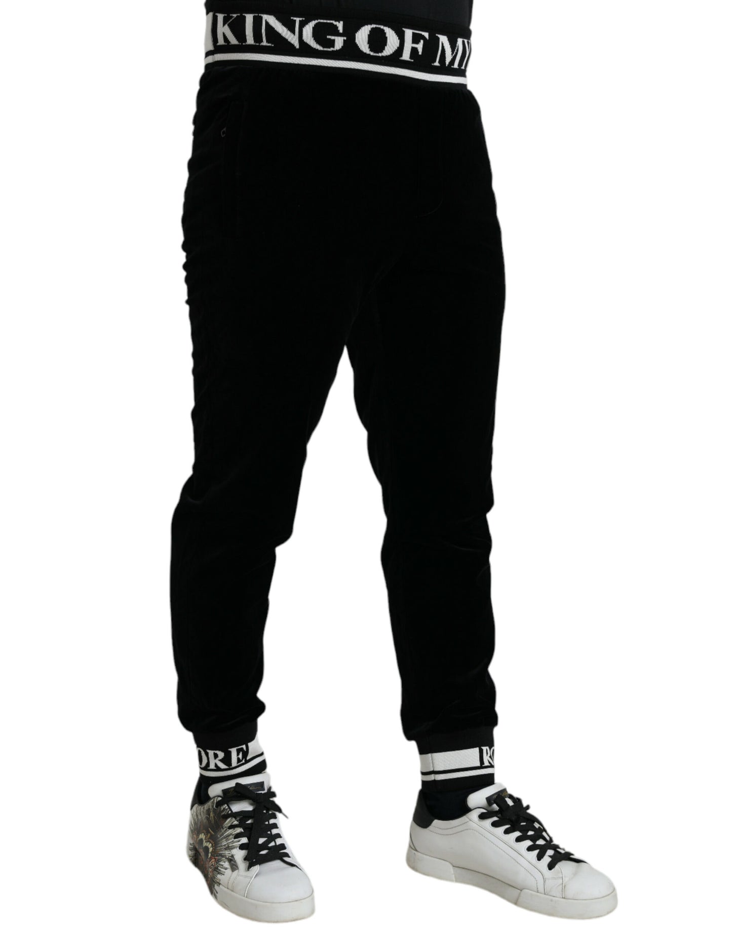 Black Velvet Stretch King Royals Jogger Pants