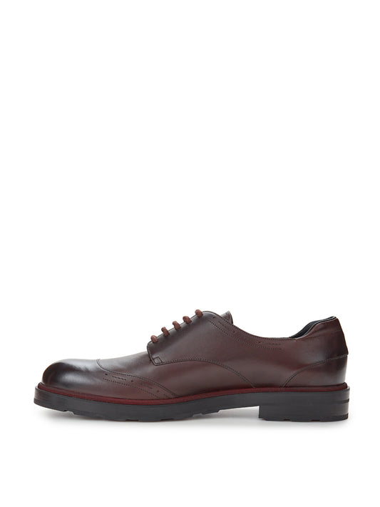 Elegant Brown Leather Derby Shoes