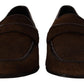 Elegant Brown Caiman Leather Loafers