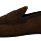 Elegant Brown Caiman Leather Loafers