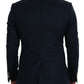 Elegant Cashmere-Silk Blend Blue Blazer