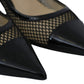 Elegant Black Mesh Pointed Toe Pumps