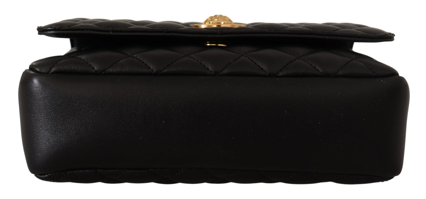 Elegant Black Nappa Leather Shoulder Bag